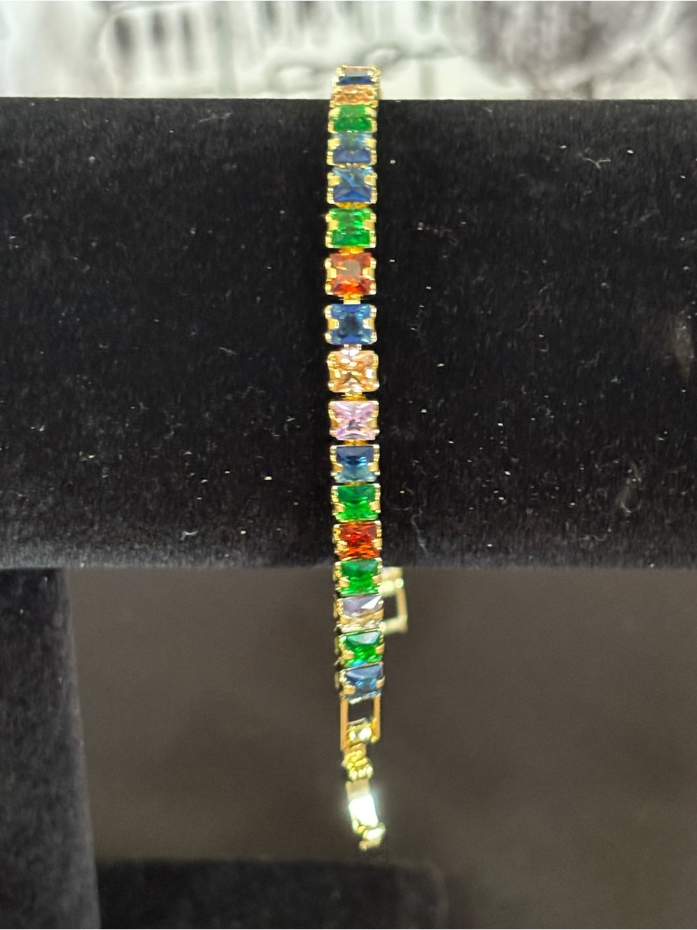 18kt Gold filled  Multi-Color Tennis Bracelet - Women's Jewelry size 7